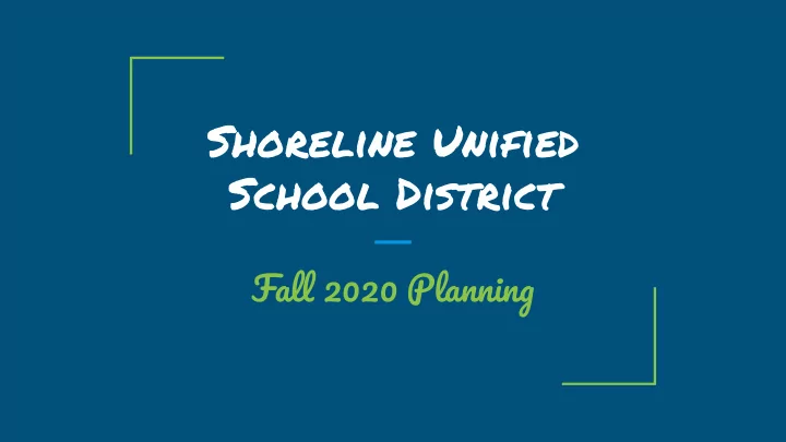 shoreline unified school district