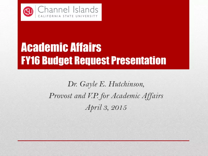 academic affairs