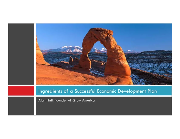 ingredients of a successful economic development plan