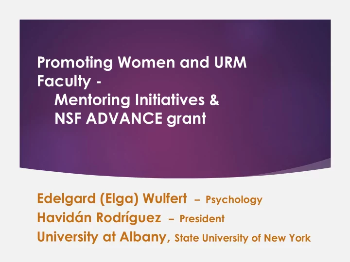 promoting women and urm