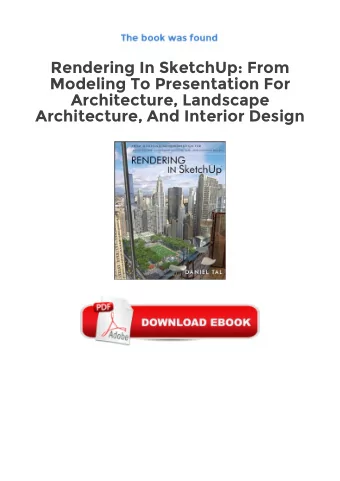 Kindle Books  Rendering In SketchUp: From  Modeling To Presentation For  Architecture, Landscape