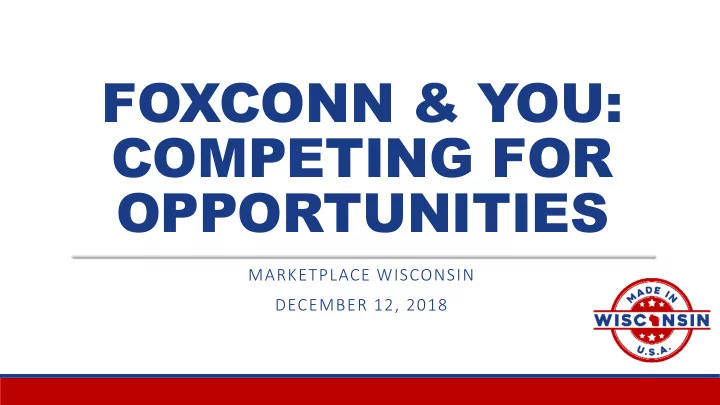 foxconn you competing for