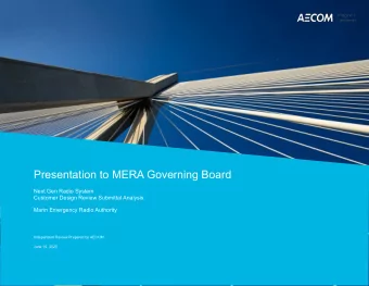 Presentation to MERA Governing Board  Next Gen Radio System  Customer Design Review Submittal