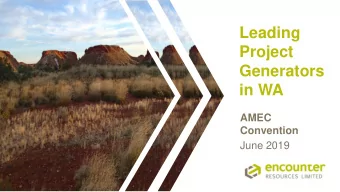 Project  Generators  in WA  AMEC  Convention  June 2019  ASX: ENR  Disclaimer and compliance