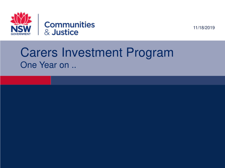carers investment program