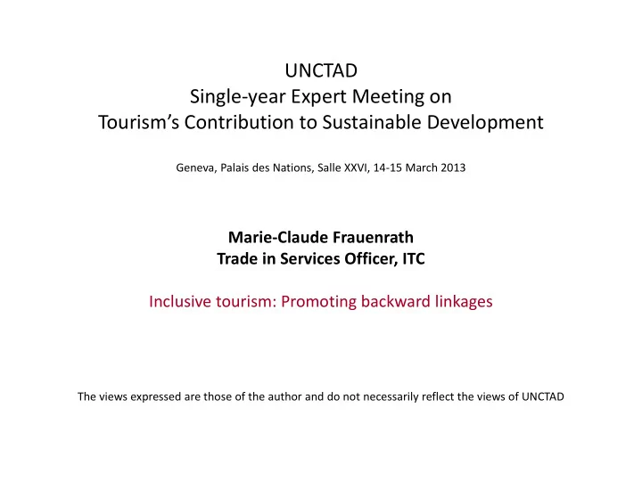 single year expert meeting on