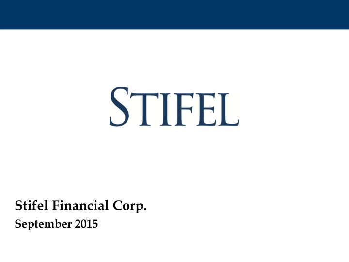 stifel financial corp