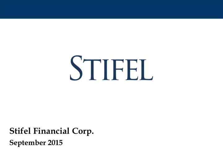 stifel financial corp