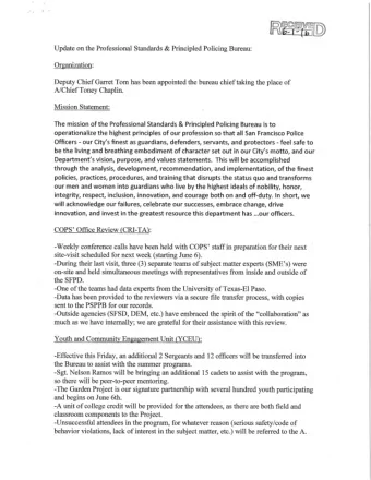 the SFPD.  -One of the teams had data experts from the University of Texas-El Paso.  -Data has been