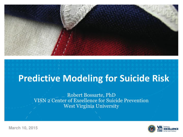 predictive modeling for suicide risk