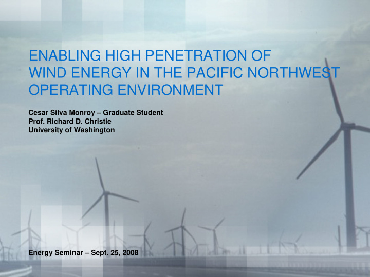 enabling high penetration of wind energy in the pacific