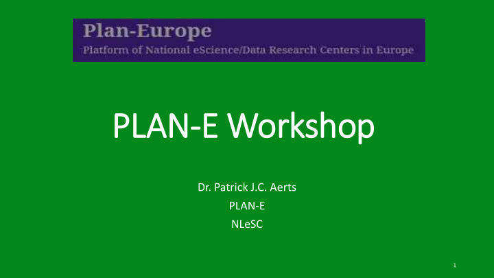 plan e workshop