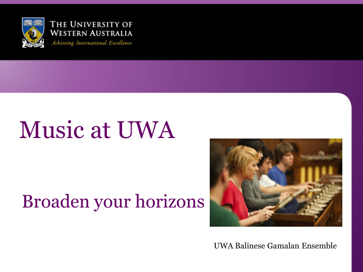 music at uwa