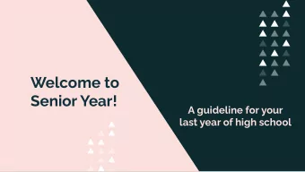 Welcome to  Senior Year!  A guideline for your  last year of high school  Promise?!  If you need