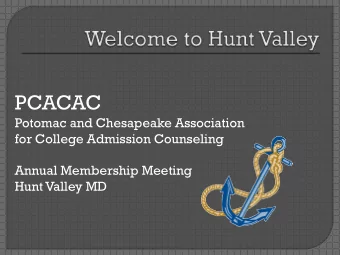 PCACAC  Potomac and Chesapeake Association  for College Admission Counseling  Annual Membership