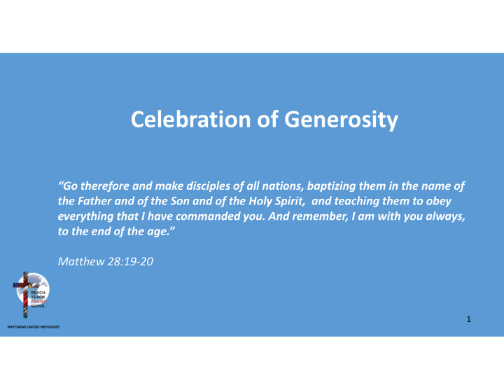 celebration of generosity
