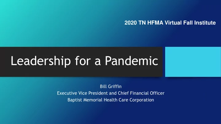 leadership for a pandemic