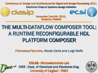 THE MULTI  TI-DATAFLOW  TAFLOW COMPOSE  OSER  R TOOL:  L:  A RUNTIME  TIME RECONFIG  ONFIGUR