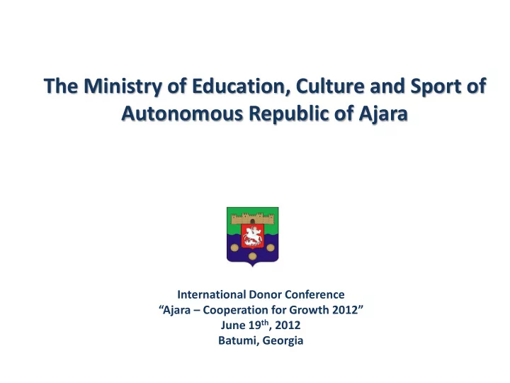 the ministry of education culture and sport of autonomous