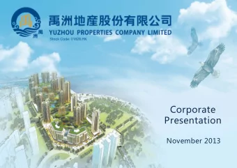 Corporate  Presentation  November 2013  ABOUT YUZHOU PROPERTIES (01628. HK)   A leading property