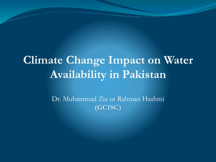 climate change impact on water
