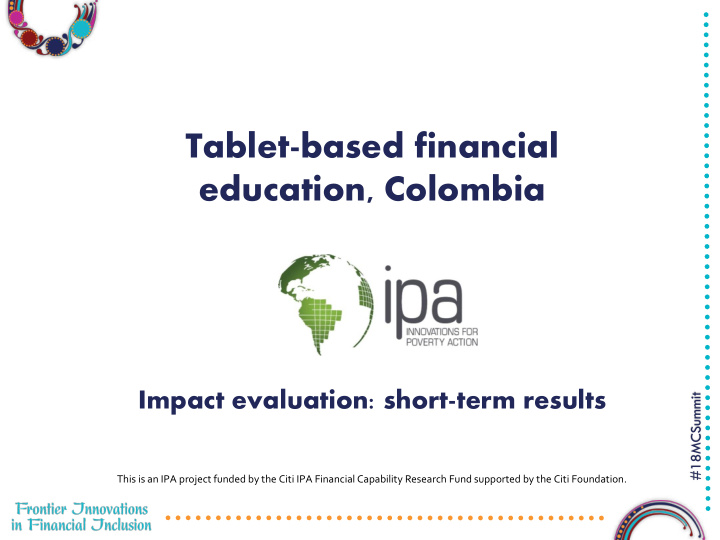 tablet based financial education colombia