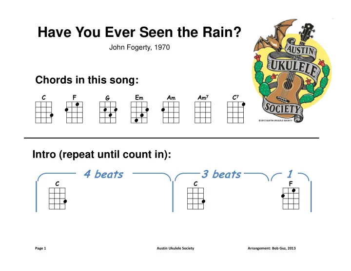 have you ever seen the rain