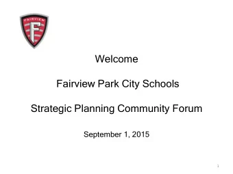 September 1, 2015  1  Teams  Boar  ard  d of Educa  cation  ion  Steer  ering  ing Committ  mmittee