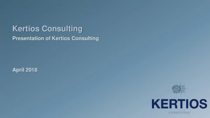 kertios consulting
