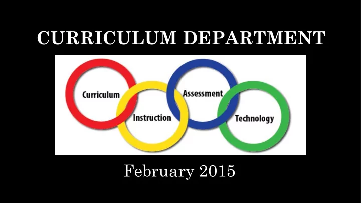 curriculum department