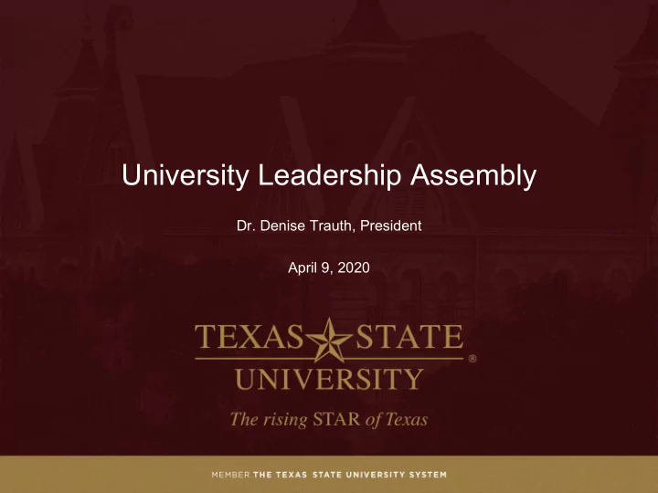 university leadership assembly