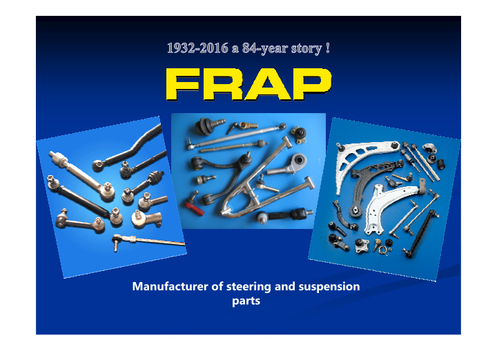 manufacturer of steering and suspension parts