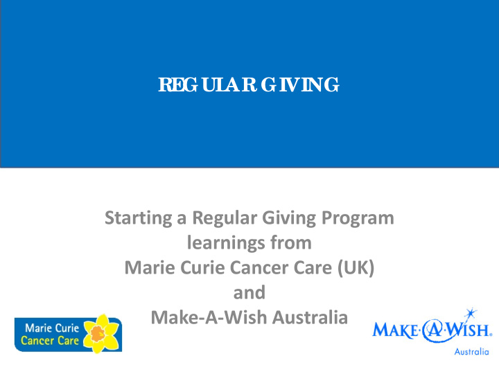 starting a regular giving program learnings from marie