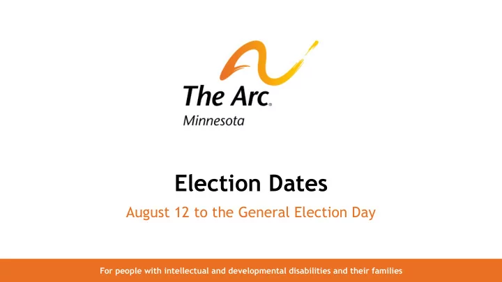election dates