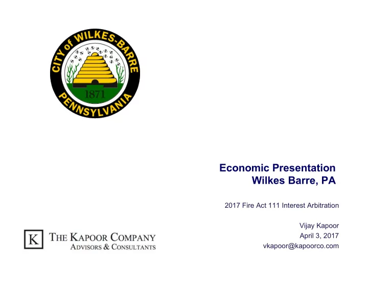economic presentation wilkes barre pa