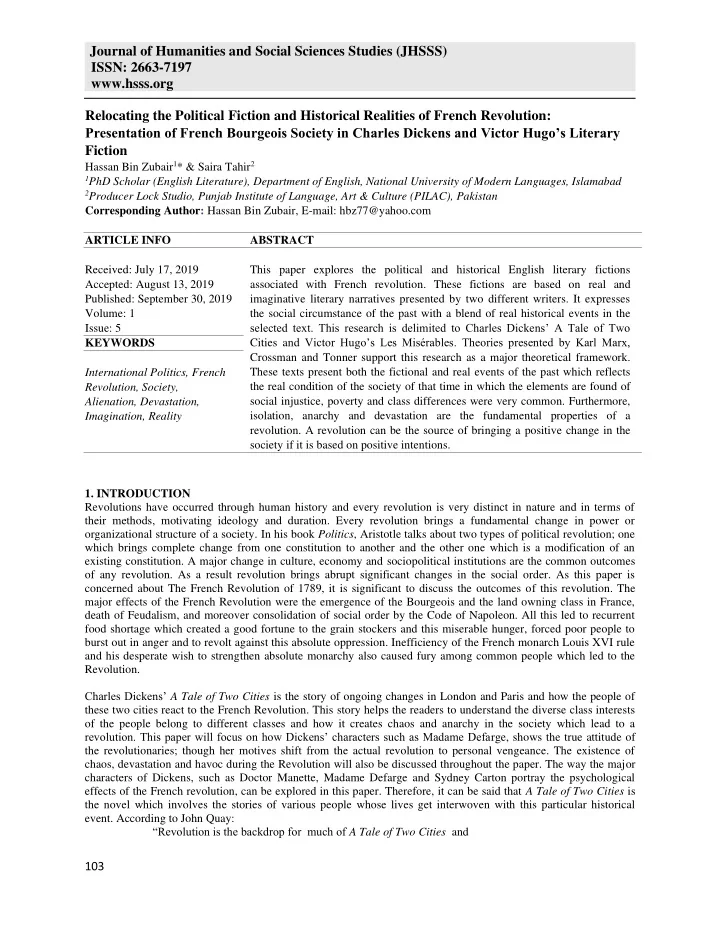 journal of humanities and social sciences studies jhsss