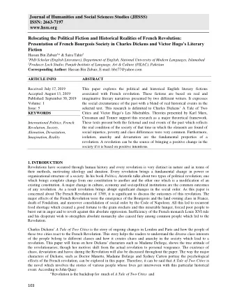 Journal of Humanities and Social Sciences Studies (JHSSS)  ISSN: 2663-7197 www.hsss.org  Relocating