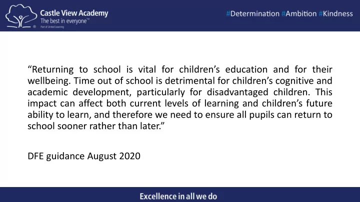 impact can affect both current levels of learning and
