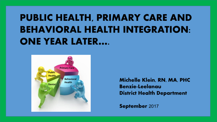 public health primary care and behavioral health