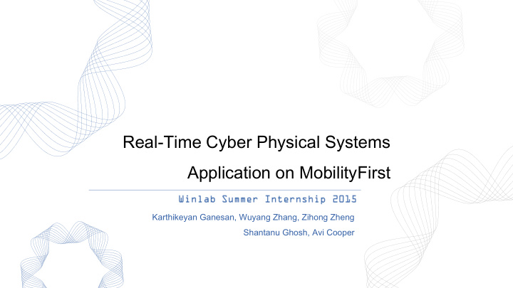 application on mobilityfirst