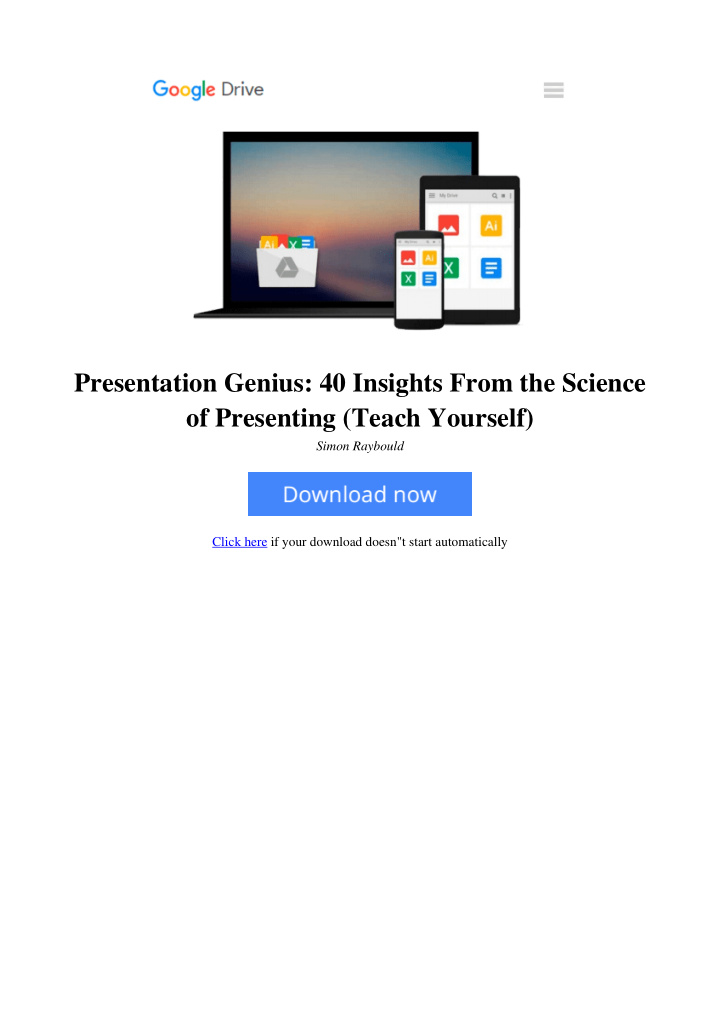 presentation genius 40 insights from the science of