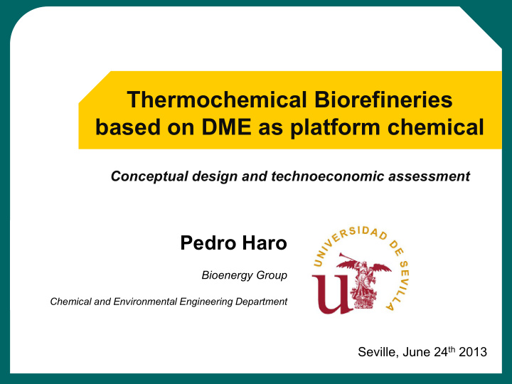 conceptual design and technoeconomic assessment pedro