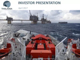 INVESTOR PRESENTATION  April 2017  Disclaimer   The content of this presentation has not been