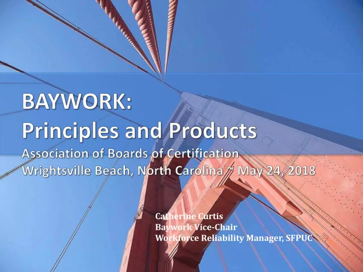 catherine curtis baywork vice chair workforce reliability