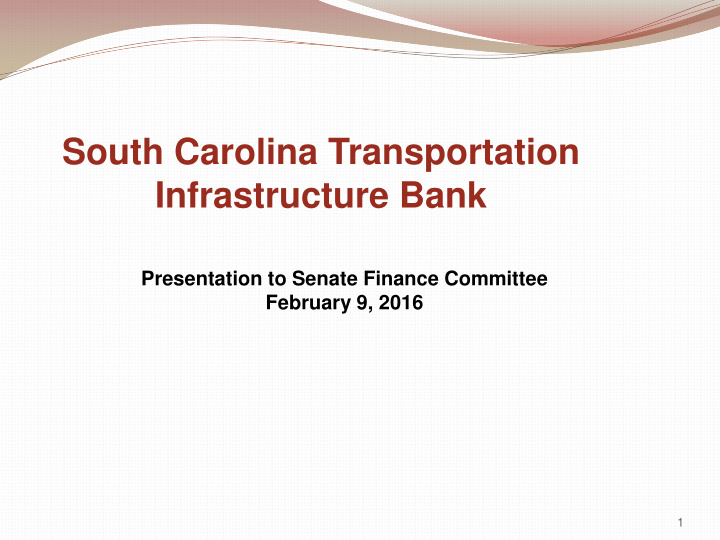 south carolina transportation infrastructure bank