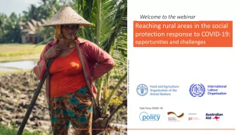 Reaching rural areas in the social  protection response to COVID-19:  opportunities and challenges
