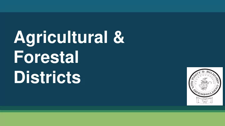 agricultural amp forestal