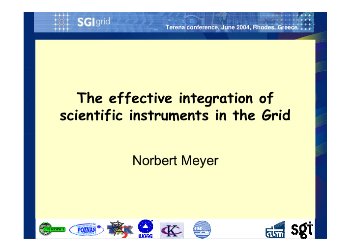 the effective integration of scientific instruments in
