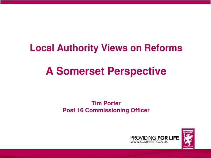 a somerset perspective
