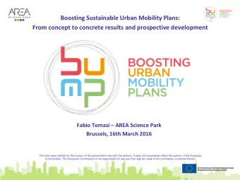 Boosting Sustainable Urban Mobility Plans:  From concept to concrete results and prospective
